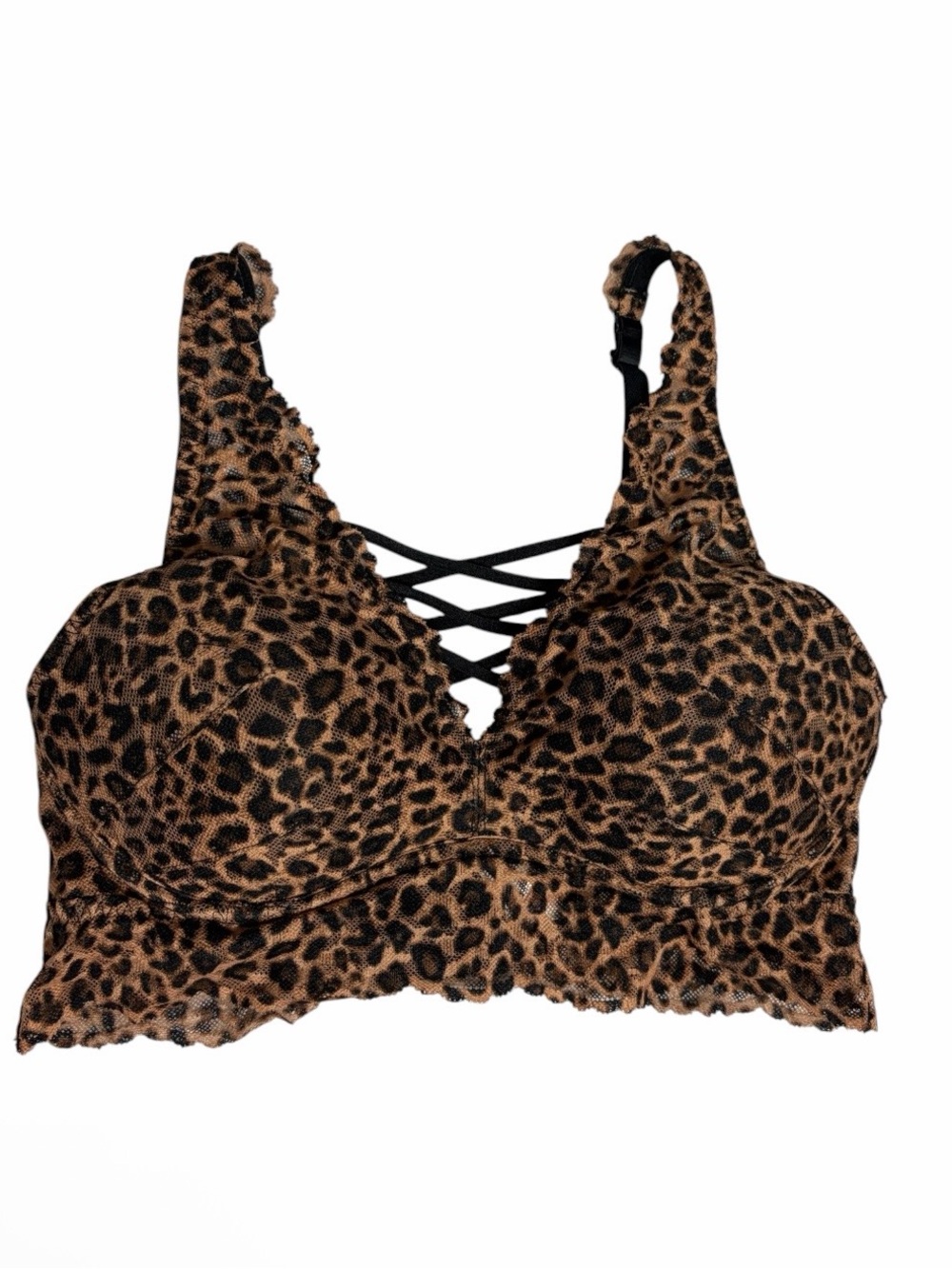 Pink Victoria’s Secret cheetah mesh push up bra size M